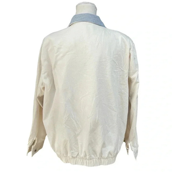 Vintage 80s “Your Way USA” Blue-Stripe Patchwork Jacket | Button Front - Picture 5 of 11